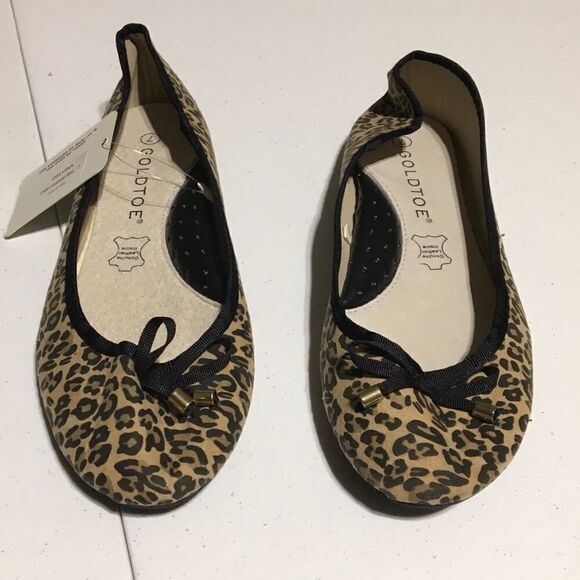 Gold Toe Leopard Print Slip On Delvina Flats (A11) - Picture 4 of 6